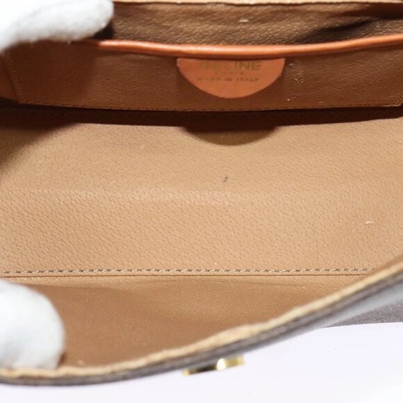 CELINE Macadam Canvas Hand Bag PVC Leather 2way Brown Gold - Picture 12 of 16